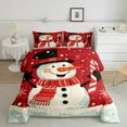 thumbnail image 2 of Manfei Xmas Snowman King Size Comforter Sets,Happy New Year Bedding Comforter Set,Red White Snowflake Bedding Set For Teens,Ultra Soft Home Decor Reversible,3-Piece, 2 of 8