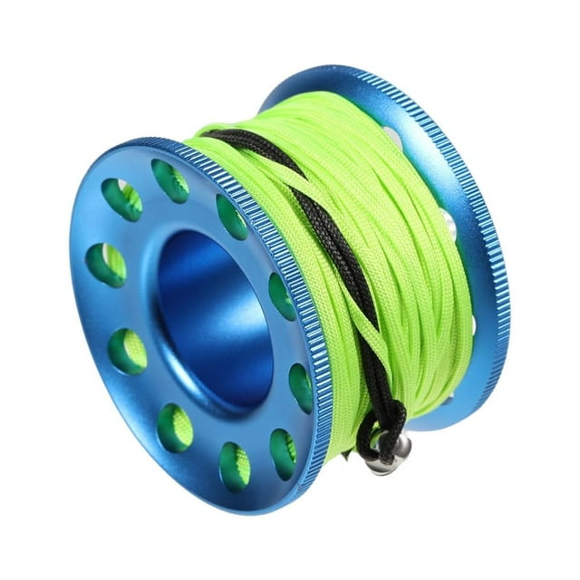 Sonducket Carrete Profesional 15m Cuerda Ligera Cueva Diving Spool con Snap Hook Deportes acuáticos Accesorios Equipo Deportes acuáticos Azul
