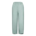 thumbnail image 6 of VEKDONE Capri Pants for Women Casual Summer Lightweight Cotton Linen Pants Loose Fit Tulip Hem Trendy Capris with Pockets of Mint Green M, 6 of 7