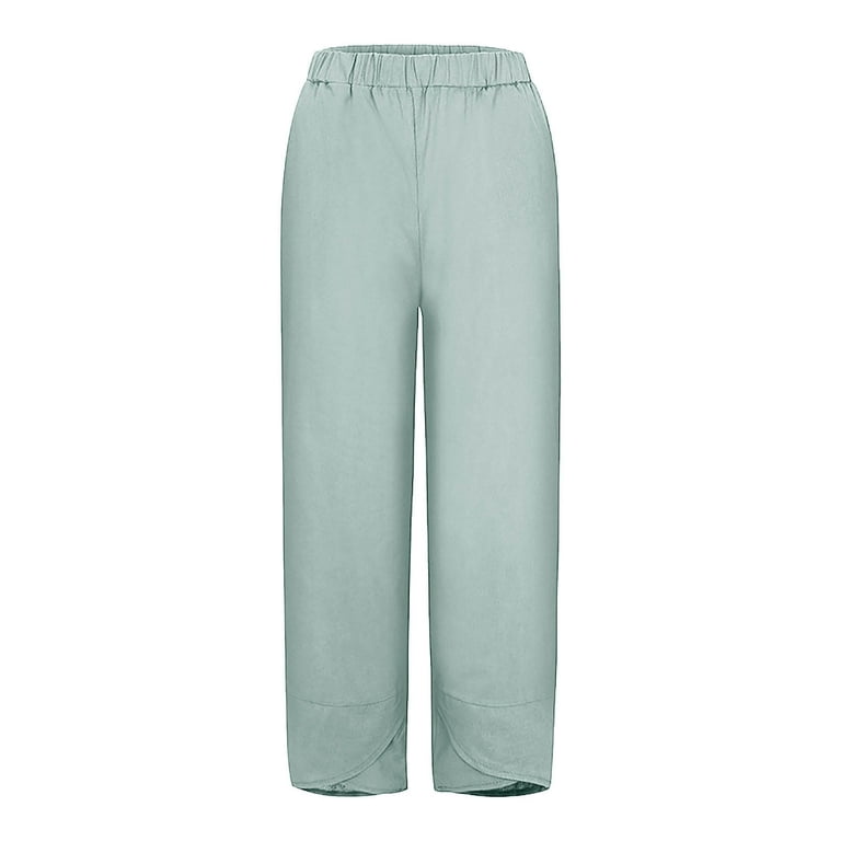 YWDJ Linen Pants for Women Petite Plus With Pockets Relaxed Fit