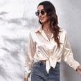thumbnail image 1 of Blusa holgada De satén para Mujer, camisa elegante De seda, manga larga, ropa De calle para primavera y otoño, 1 of 4