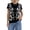 Black, variant on Women'S Leopard Print V-Neck Button Down Knit Vest Cardigan Khaki One size