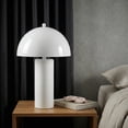 thumbnail image 2 of Modern Table Lamp with Dome Shade for Home Decor - Decorative Display for Bedroom and Living Room Accent - Contemporary Nightstand Bedside Lamps, for Table Desk Styling - 22", White, 2 of 7