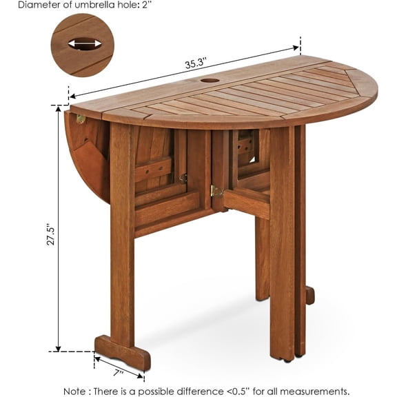FG17035 Tioman Hardwood  Furniture Gateleg Round Table in Teak Oil, Natural