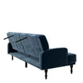 DHP Ruby Upholstered Futon, Convertible Sofa Bed & Couch, Blue Velvet
