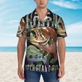 thumbnail image 2 of Fotbe bass water fishing Pattern Hawaiian Shirt for Men Unisex Summer Beach Casual Short Sleeve Cotton Linen Button Down Shirts,Large, 2 of 7