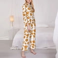 thumbnail image 3 of Goofa Yellow Biscuit Printed Women’s 2 Piece Pajama Set Super,Pajamas Women's Long Sleeve Sleepwear Soft Button Down Loungewear Pjs Lounge Set Nightwear-X-Large, 3 of 9