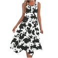 thumbnail image 2 of Ovzne Robes Grande Taille pour Femmes aux Formes Robe d'Été Dames Mode d'Été Imprimée Sans Manches Col Rond Robe Débardeur Décontractée Robe pour Femmes Imprimée Liquidation, 2 of 7