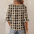thumbnail image 7 of 3/4 Length Sleeve Womens Tops Fall Loose Work Puffy Sleeves Blouses Summer Elegant Casual Loose Work Plus Size Flowy Ruffle Fashion Office Dress Shirt, 7 of 7