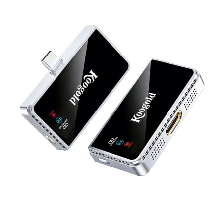 Wireless Transmitter and Receiver, 1080P Screen Mirroring Streaming Media Player for TV, Plug and Play Display Dongle, Compatible with USB-C Phone Tablet Laptop, Black