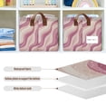 thumbnail image 4 of Yayeee Foldable Storage Basket for Shelves with Handles Set of 2 Waterproof Cloth Bins, Pink Brown Pattern, 4 of 7