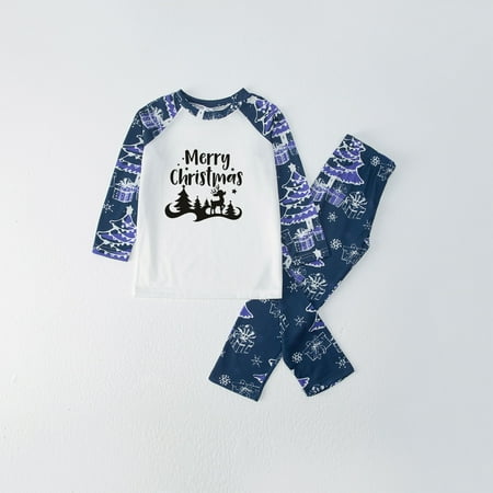 

Tejiojio Kids Clothing Holiday Gift Parent-Child Warm Christmas Suit Homewear Pajamas Long-Sleeved Trousers Two-Piece Se(Kids)