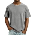 thumbnail image 2 of TAGOLD Mens Summer Short Sleeve Round-Neck Blouses & Shirts Wash Pullover Casual Top, 2 of 4