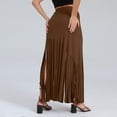 thumbnail image 4 of Fringe Skirt for Women High Waist Faux Suede Tassel Skirt Sexy Long Skirts Western Cowgirl Festival Outfit, 4 of 5
