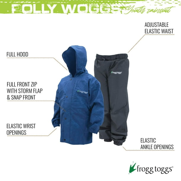 Kids Polly Woggs Rain Suit Blue Large