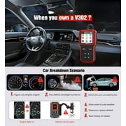 OBD2 Scanner with Upgrade Battery Tester - Diagnostic Tool for Cars That Check Engine Light & Emissions Readiness Read and Clears Vehicle Error Codes for All OBD II Protocol Vehicles Since 1996