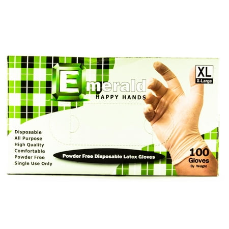Happy Hands Powder-Free Latex Gloves – 4 Mil - Box of 100 (X-Large)