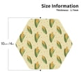 thumbnail image 2 of Honeii Yellow Corn print Leather Coaster Set of 4, ideal for safeguarding your furniture from drinks spills and effortless cleanup-Hexagon, 2 of 6
