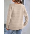 thumbnail image 3 of Zeagoo Womens Sweaters Cute Long Sleeve Off The Shoulder Pullover Tops Hollow Out Crochet Dressy Casual Outfits, 3 of 4