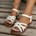 thumbnail image 2 of Mostsola Gladiator Sandals for Women 2025 Casual Slingback Flats Crisscross Strap Summer Dress Shoes, 2 of 8
