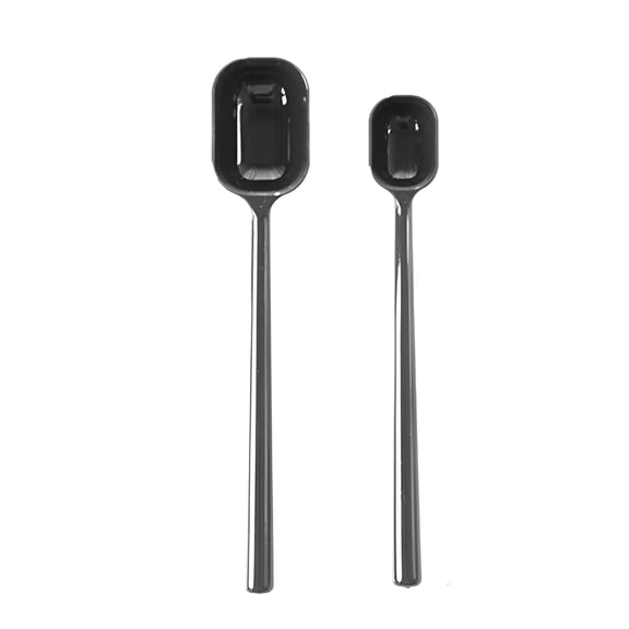 ACDANC 2 sets Long Handle Teaspoons Measuring Spoons for Dry and Liquid Ingredients Use in Kitchen Cooking Baking Coffee-Black