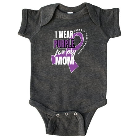 

Inktastic Chronic Pain I Wear Purple For My Mom Gift Baby Boy or Baby Girl Bodysuit