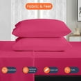 thumbnail image 4 of CCNY 600 TC Egyptian Cotton Bed Sheets, Luxurious Soft for Hotel Quality 4Pc Sheet Set - 1 Fitted Sheet, 1 Flat Sheet & 2 Pillowcases 15 Inch Deep Pocket (Full XL-Hot Pink Solid), 4 of 8