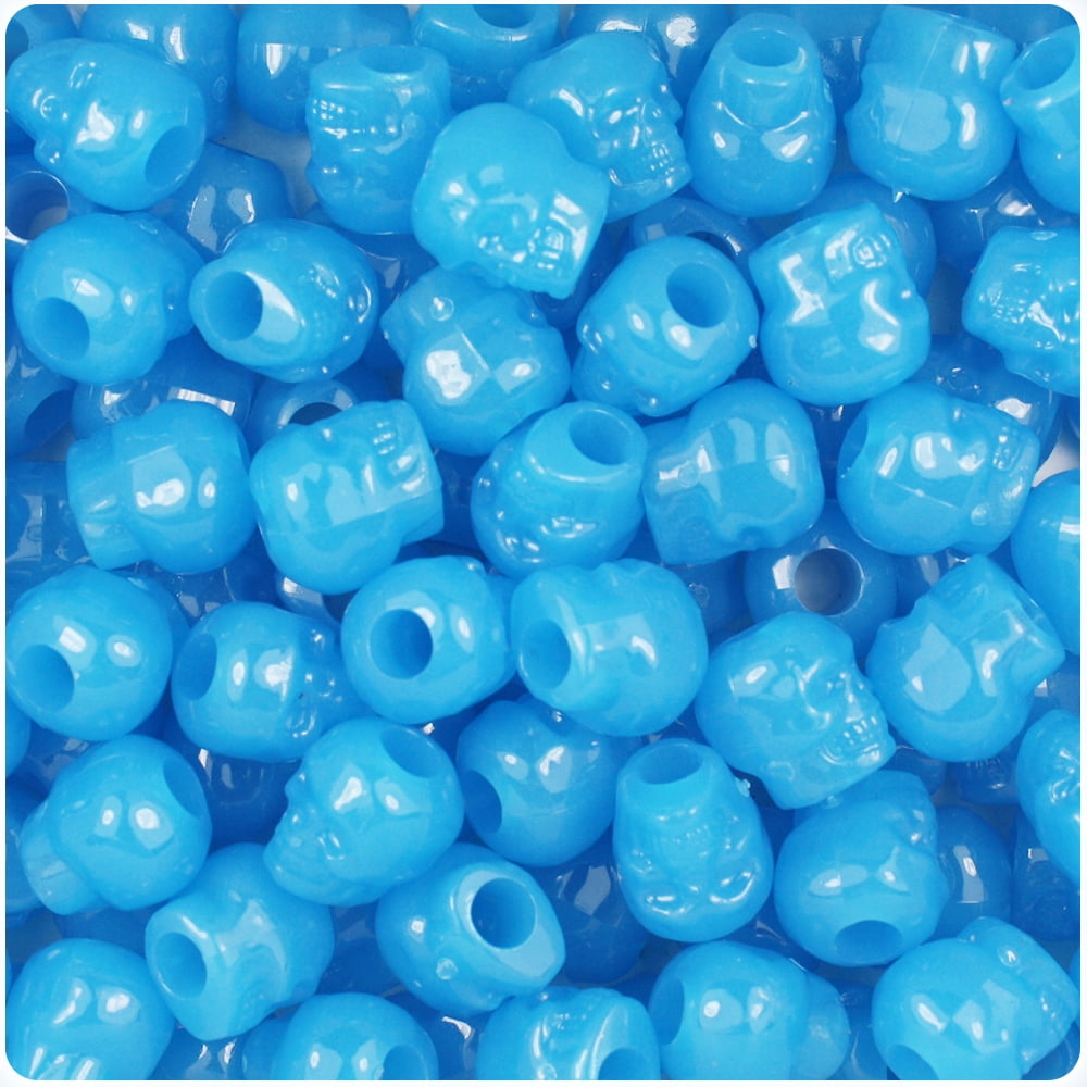 Glow Mix 11mm Skull Pony Beads (150pcs)