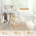 thumbnail image 6 of ALPULON Foldable Clothes Drying Rack, Portable Laundry Dry Rack with Wheels and 16 Poles, Shoe Dryer Rack for Balcony, Aluminum, 6 of 8
