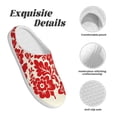 thumbnail image 5 of Lsque Flowers Red Beige Pattern Womens Comfort Cotton on Scuff With Memory Foam and Anti-skid Sole Slipper-40/41, 5 of 7