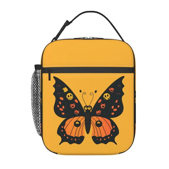 Halloween Cartoon Butterfly Lunch Box Reusable Portable Lunch Bag Tote Bag for Work Picnic Hiking