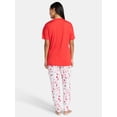 thumbnail image 2 of Jaclyn Women's Valentine's Day Sleep Tee and Jogger Pants Pajama Set, 2-Piece, Sizes S-XL, 2 of 4