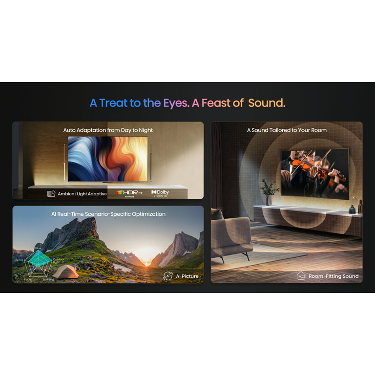  Hisense ULED Premium U7H QLED Series 85-inch Class Quantum Dot  Google 4K Smart TV (85U7H, 2022 Model),Black : Electronics
