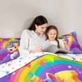 thumbnail image 5 of Manfei Animal Unicorn 2pcs Bedding Comforter Set,Rainbow Initial Twin Comforter Sets,Starry Sky Breathable Bedding Set,Breathable Flower Room Decoration,Reversible, 5 of 8