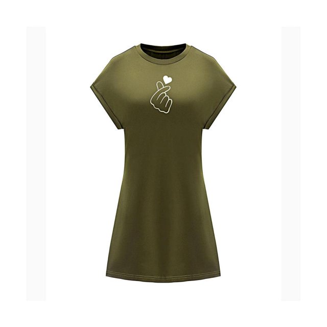 Vestido de verano para mujer, ropa para adolescentes, vestido clásico con cuello redondo para caminar y vacaciones SG