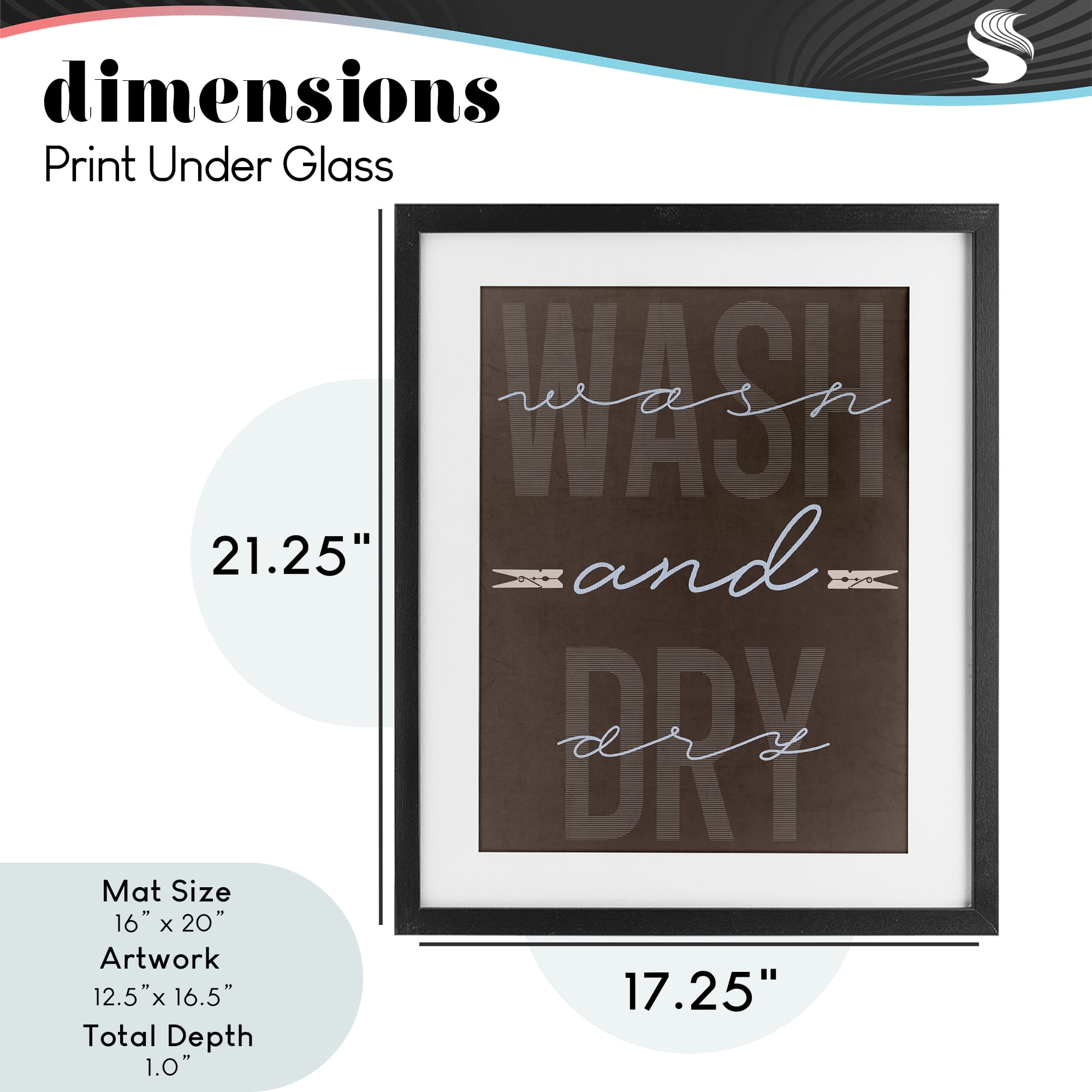 Wash And Dry Brown Black Framed Print Under Glass, design by Marcus Prime