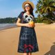 thumbnail image 4 of Disketp Red Black Eastern Panda Warrior para Vestido de Manga Corta para Mujeres, Vestidos de Verano para Mujeres, Casual y Holgado para la Playa, 4 of 6