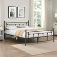 thumbnail image 2 of Dark Gray Queen Victorian Style Metal Platform Bed (Fully Slated), 2 of 3