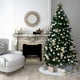 thumbnail image 2 of GIGALUMI Falda para árbol de Navidad de 48 pulgadas, tapete para árbol de Navidad blanco y dorado, falda de árbol de piel sintética blanca como la nieve para decoración de fiestas de Navidad, adornos, 2 of 7