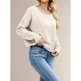 thumbnail image 3 of Women'S Jumper Sweaters Solid Casual Knitted Bottoming Pullover Loose All-Match Basic Top  M, 3 of 6