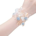 thumbnail image 1 of Artificial Mariée Demoiselle d'Honneur Papillon Poignet Fleur Extensible Bracelet Corsage, 1 of 10