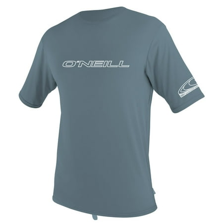 Short Sleeve Skin Suit - O'Neill Wetsuits UV Sun Protection Mens Basic Skins Short Sleeve Tee Sun Shirt Rash Guard, Dusty Blue, Small, Elastane^Nylon By ONeill
