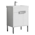 thumbnail image 6 of 24" Freestanding Bathroom Vanity with Sink & Mirror & Medicine Cabinet - Chrome Hardware - Matte White, 6 of 8