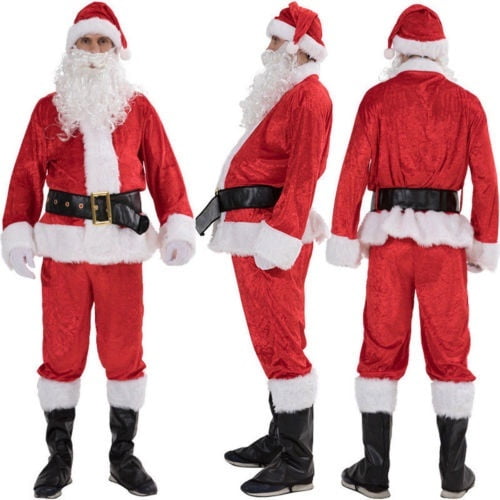 Women Santa Claus Christmas Cosplay Funny Costume Tights High