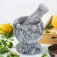 thumbnail image 2 of 1 Set Marble Garlic Grinder Garlic Mash Can Garlic Grinding Bowl (Random Color of Hammer), 2 of 8