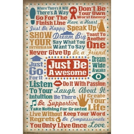 Just Be Awesome Poster Poster Print