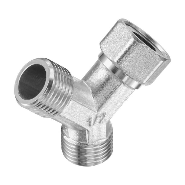 Uxcell Pipe Fitting G1/2 1 Female to 2 Male Y Shape 3 Way Wye Hose