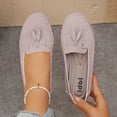 thumbnail image 2 of KIJBLAE Women's Plus Size Round Toe Closed Toe Moccasin Flats, Slip On Low Heel Soft Sole Casual Shoes Pink 37, 2 of 9