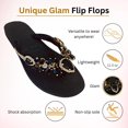 thumbnail image 4 of Black size 9 AdDRESSingMe Glam Flip Flops With Rhinestones For Women, 4 of 7