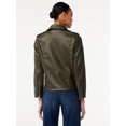 thumbnail image 3 of Scoop Women's Faux Leather Moto Jacket, 3 of 5